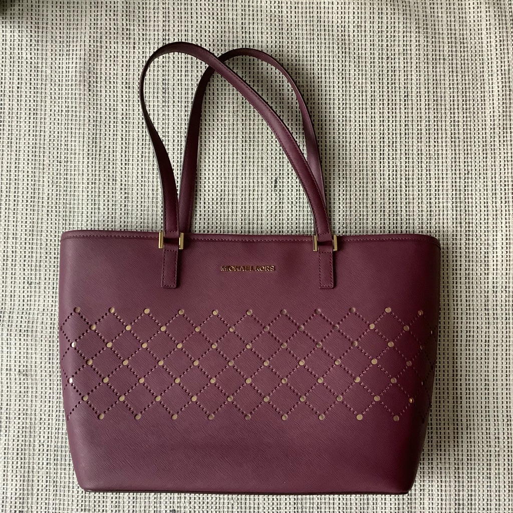 Michael Kors Burgundy Studded Tote
